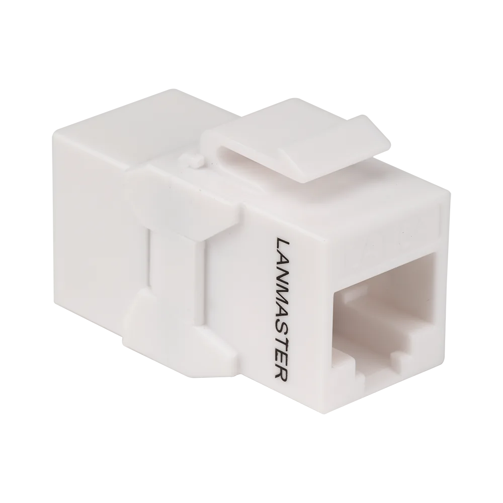 Повторитель портов LANMASTER RJ-45 неэкранированный кат.6A формата Keystone белый