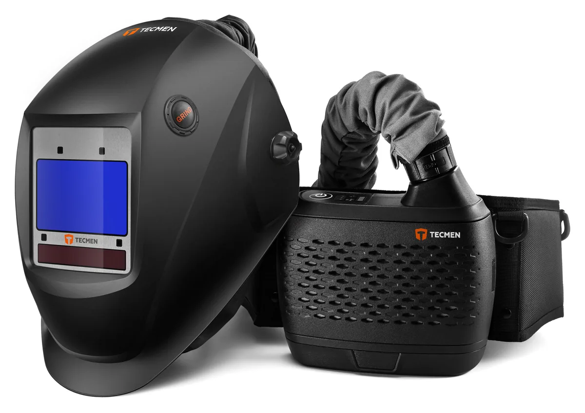 Маска сварщика с подачей воздуха TECMEN ADF 815S TM16 черная с PAPR