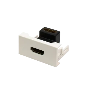 Вставка LANMASTER Mosaic 22.5x45 с угловым адаптером HDMI мама-мама белая