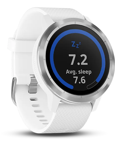 Смарт-часы Garmin Vivoactive 3 серебристые с белым ремешком