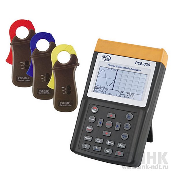 Анализатор качества электроэнергии PCE-830 + клещи PCE-6801 (100A)