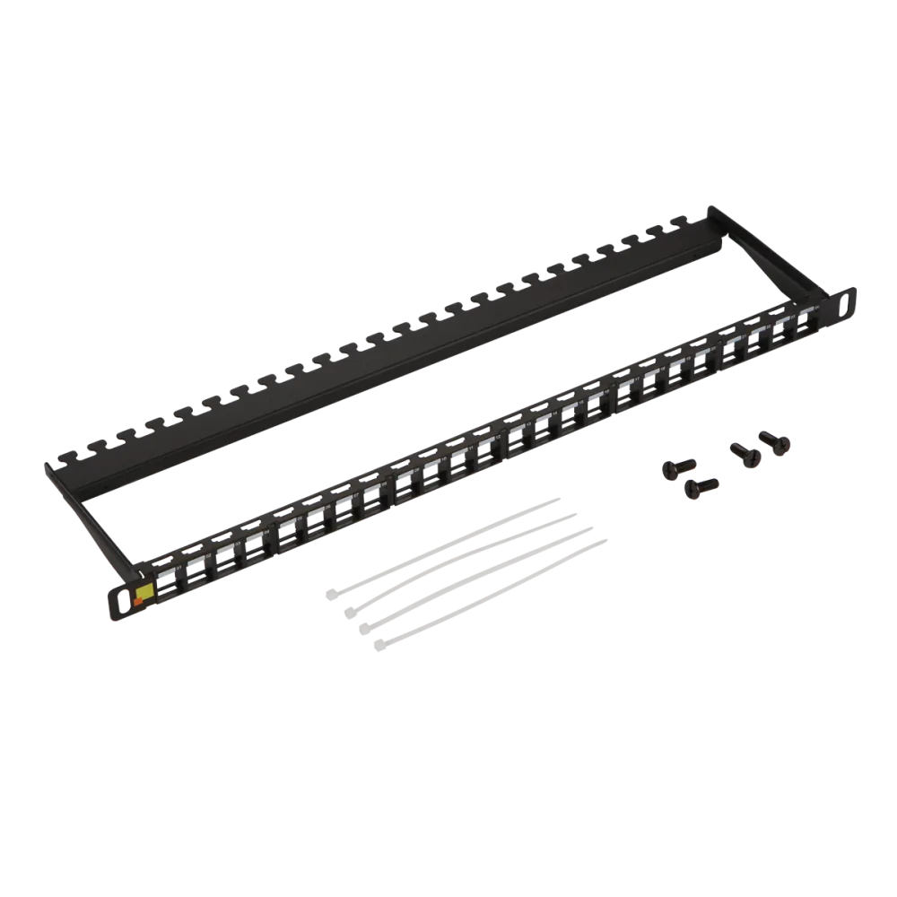 Патч-панель LANMASTER наборная 19" компактная, неэкранированная, 24 порта, 0,5U