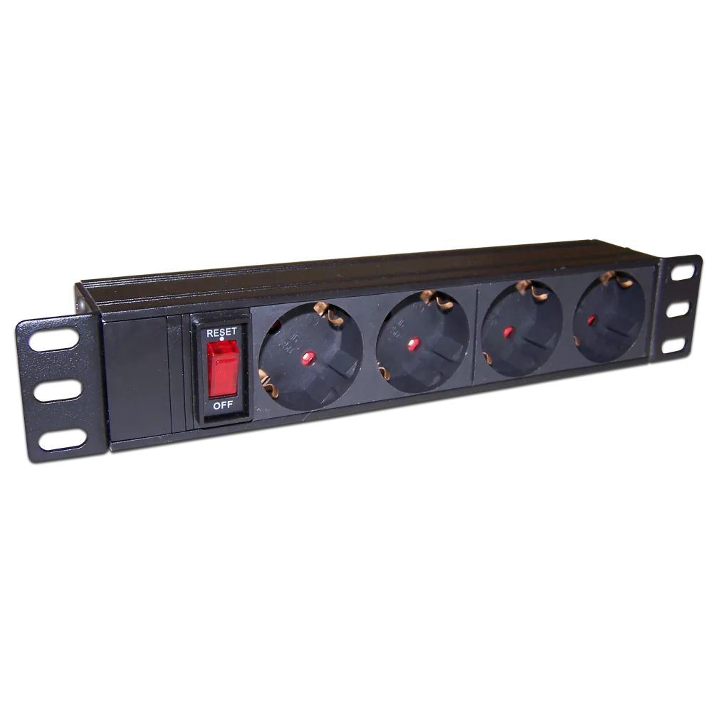 Блок розеток LANMASTER 10" 4 шт., 10 A, 250V, без шнура питания